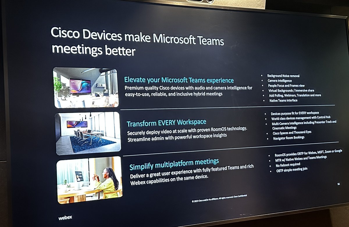 If you're a <a href="/MicrosoftTeams/">Microsoft Teams</a> customer, you should be using <a href="/Cisco/">Cisco</a> <a href="/Webex/">Webex</a> to have a great experience #CiscoCollaborationDevices