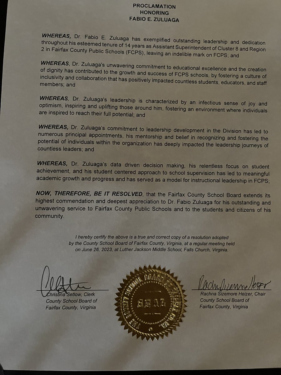 Fabio E. Zuluaga, Ed.D. (@drfzuluaga) on Twitter photo Thank you SB members for celebrating with me a journey of love and dedication <a href="/FCPSR2/">FCPS Region 2</a> It has been an honor an a privilege to serve this community <a href="/fcpsnews/">Fairfax Schools 🌟</a> Thank you SB members for celebrating with me a journey of love and dedication <a href="/FCPSR2/">FCPS Region 2</a> It has been an honor an a privilege to serve this community <a href="/fcpsnews/">Fairfax Schools 🌟</a>