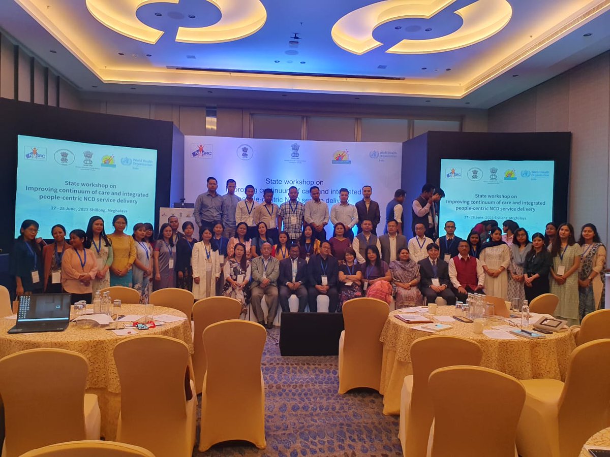 Participants at the 2 day State Workshop on Improving Continuum of Care and Integrated People Centric NCD Service Delivery started today in Courtyard by Marriott Shillong.
#NCD #NonCommunicableDiseases #AyushmanBharat #HealthForAll #HealthFirst #HealthMatters #MeghalayaForHealth