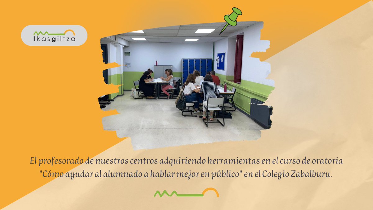 El profesorado de nuestros centros adquiriendo herramientas en el curso de oratoria 'Cómo ayudar al alumnado a hablar mejor en público'.

#ikasgiltza #compartiendoconocimiento #cooperativasdeenseñanza