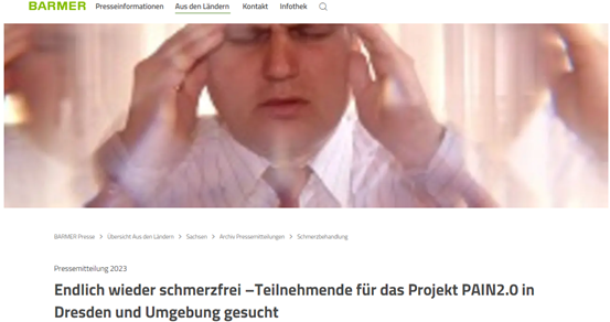 BARMER_SN's tweet photo. Chronische #Schmerzen Endlich wieder schmerzfrei – Behandlungsprogramm #PAIN2.0 in #Sachsen #Dresden am UniversitätsSchmerzCentrum (USC) @Medizin_TUD https://t.co/H4N6YQv9dL https://t.co/ekwnL5xdrw https://t.co/bU813BGISf