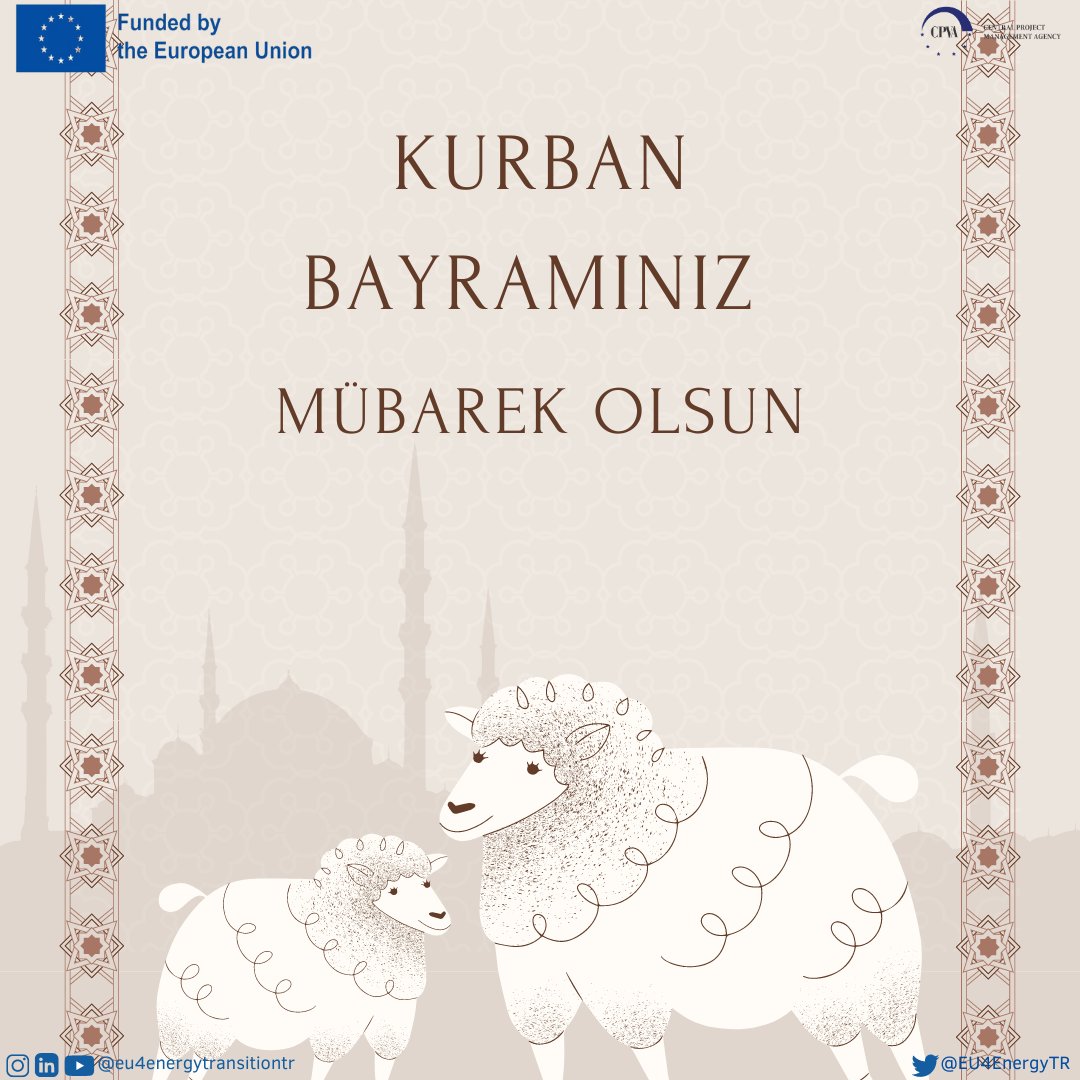 Kurban bayramınızı en içten dileklerimizle kutlar; sağlıklı, huzurlu, mutlu ve ailenizde bir arada güzel bir bayram geçirmenizi dileriz.
 #EU4ETTR #CPMA #CPVA