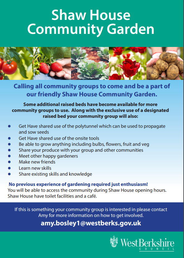 CCBerkshire's tweet image. Calling any #CommunityGroups that are near to @Shaw_House in #WestBerkshire - a brilliant opportunity to use some of their raised beds to grow produce, flowers fruit &amp;amp; veg 👇#GrowYourOwn #communitygarden