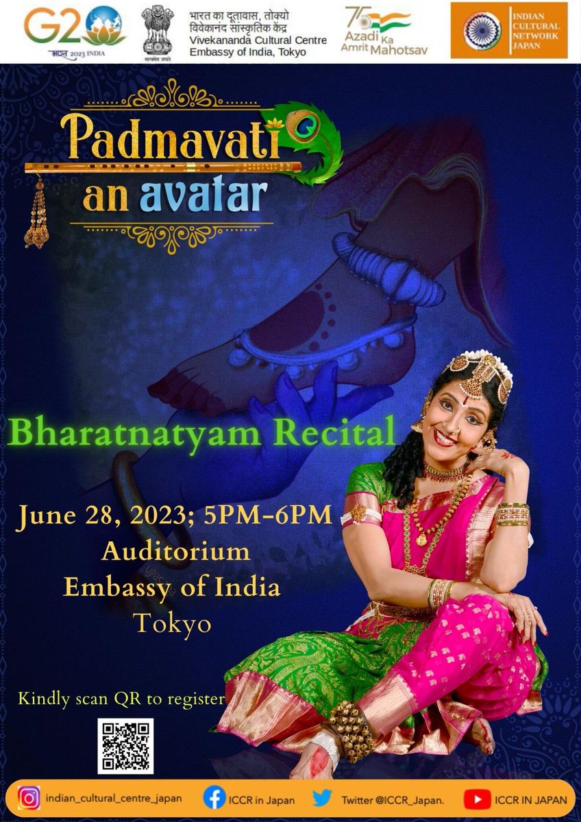 Join us for Bharatnatyam Recital ‘Padmavati an avatar’ at Embassy of India on June 28 at 5PM