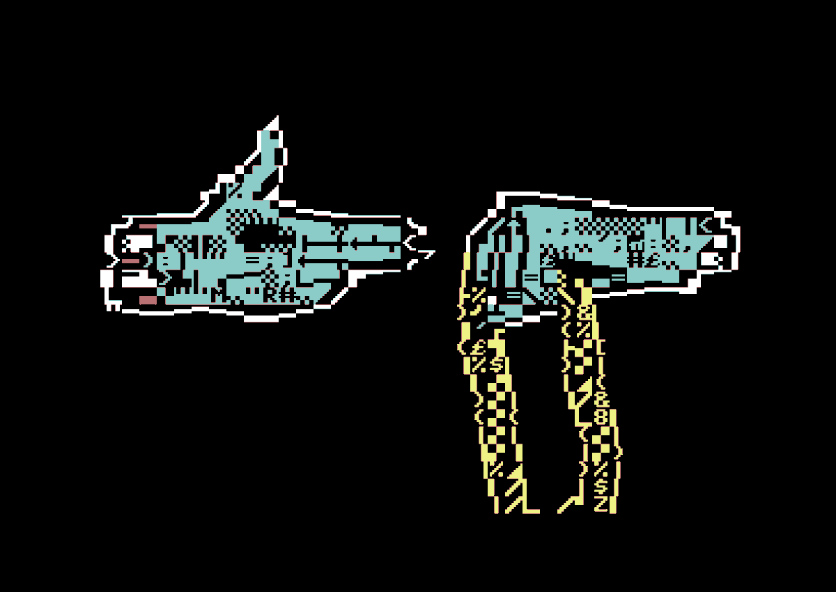 buzz_clik's tweet photo. It's the 10th anniversary of #RTJ1 by @runjewels! And what better way to celebrate the birth of such brash badassery than with some old nerd shit? @therealelp @KillerMike
#C64 #Commodore64 #PETSCII #pixelart #textmode https://t.co/S4tFZ9W0th