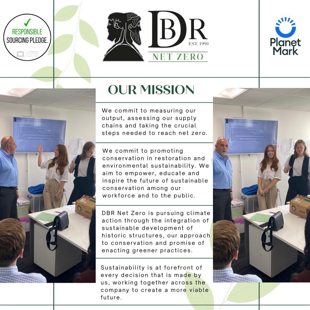 This past week, our 🌿DBR #NetZero🌿team presented green initiatives to the entire company.
This included unveiling the DBR Net Zero mission statement, Carbon Reduction Plan, #sustainabledevelopment strategies, and more!
#dbr #pasthasafuture #gogreen #adaptivereuse #planetmark