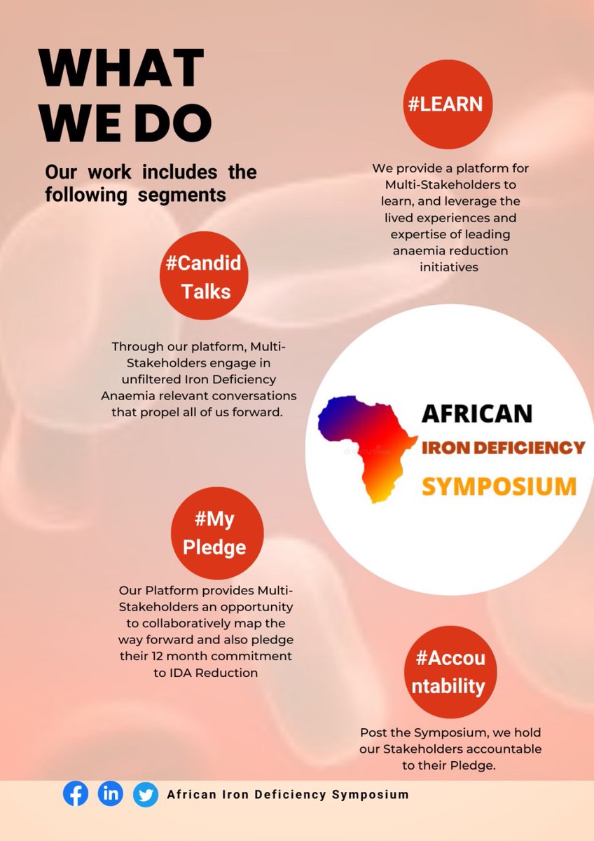 Join us at the African Iron Deficiency Symposium 2023 where NAFSAN will be presenting on Namibia's context and actions against iron deficiency anaemia. 

Mark your calendars: 28-30 June 2023 

Register here: lnkd.in/ePND5yY9

 #HealthForAll #Anaemia #nutrition #Namibia