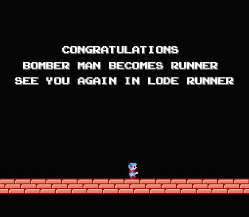 はい、答えは消去法で行っても2番ですね。
見事工場を脱出したボンバーマンは人間になることができました。その後のロボット帝国との戦いを描いたのが「ロードランナー」です。 