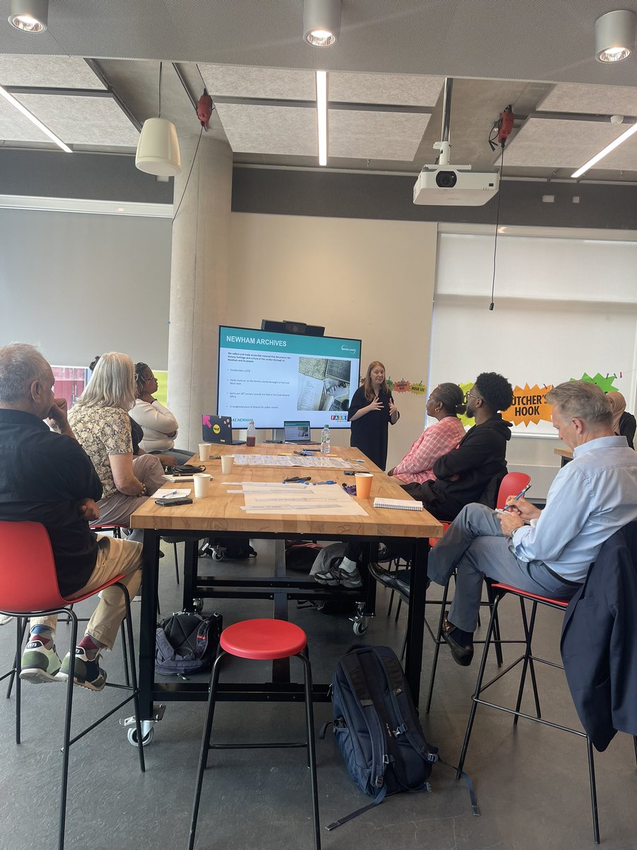 So excited to have started this #voicesofeastbank session. Funded by @HeritageFundUK with @LondonLegacy and @UCLEast at Pool Street. @NewhamLondon archive speaking - the place is buzzing! @NewhamHeritage