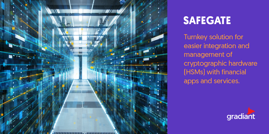 Gradiant's tweet photo. #SAFEGATE by Gradiant has a centralized management, monitoring &amp; secure #HSM sharing production, backup and testing, reducing the quantity of HSM needed.
Find more information here: https://t.co/pGUyZI9dOV 
#privacity #BigData #cybersecurity https://t.co/dga9ItPumj