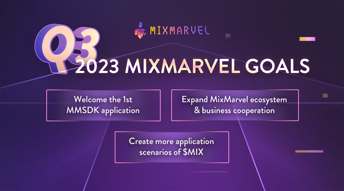 MIXMARVELGAME's tweet photo. 👀What to expect for Q3, 2023? Here's a glance👇
#BUIDLing #Web3 https://t.co/NKjBw4m0yI