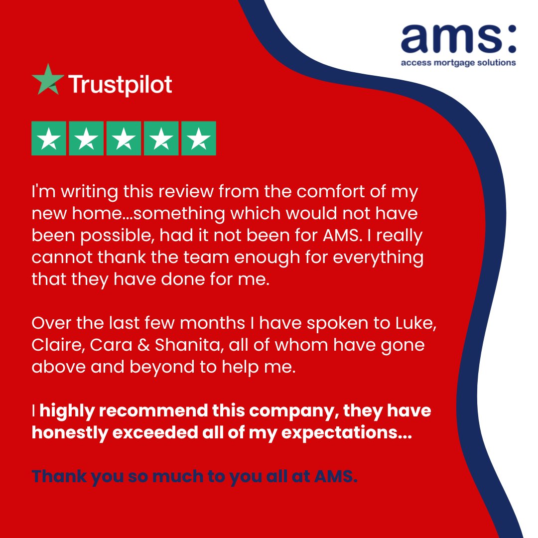 Our clients' satisfaction is our top priority at ams Mortgages! 🏡

On behalf of our dedicated team, thank you for your kind words and for choosing us! Congratulations on your new home, and we wish you all the best!

#ClientSatisfaction #DreamHomeAchieved #MortgageSolutions