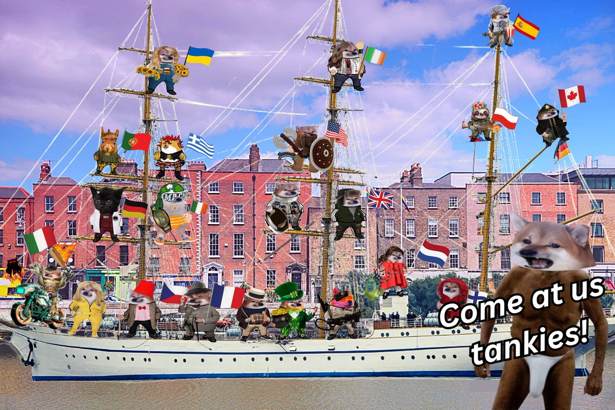 Good morning from Dublin fellas! ☕️☀️ The ship is sparkling in the morning sunshine and we have one message for the tankies who don't want us here 'Come at us bros' 👊

(To join us check out the second tweet in the thread 🫶🇺🇦)

#NAFOFleet #NAFOExpansionIsNonNegotiable