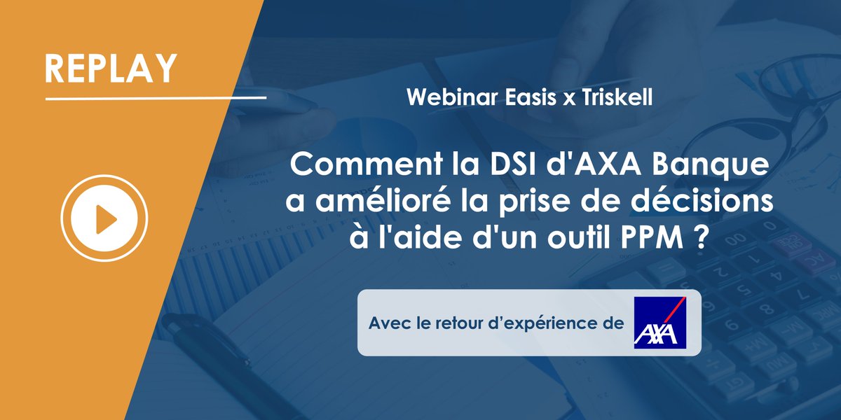 💻 Vous avez manqué notre webinar "Comment la #DSI d'AXA Banque a amélioré la prise de décisions à l'aide d'un outil #PPM ?", co-animé avec <a href="/TriskellSwFR/">Triskell Software FR</a> ?

👉Replay disponible ici : bit.ly/3Xw2IzB

#PortfolioManagement #Pilotage #Process