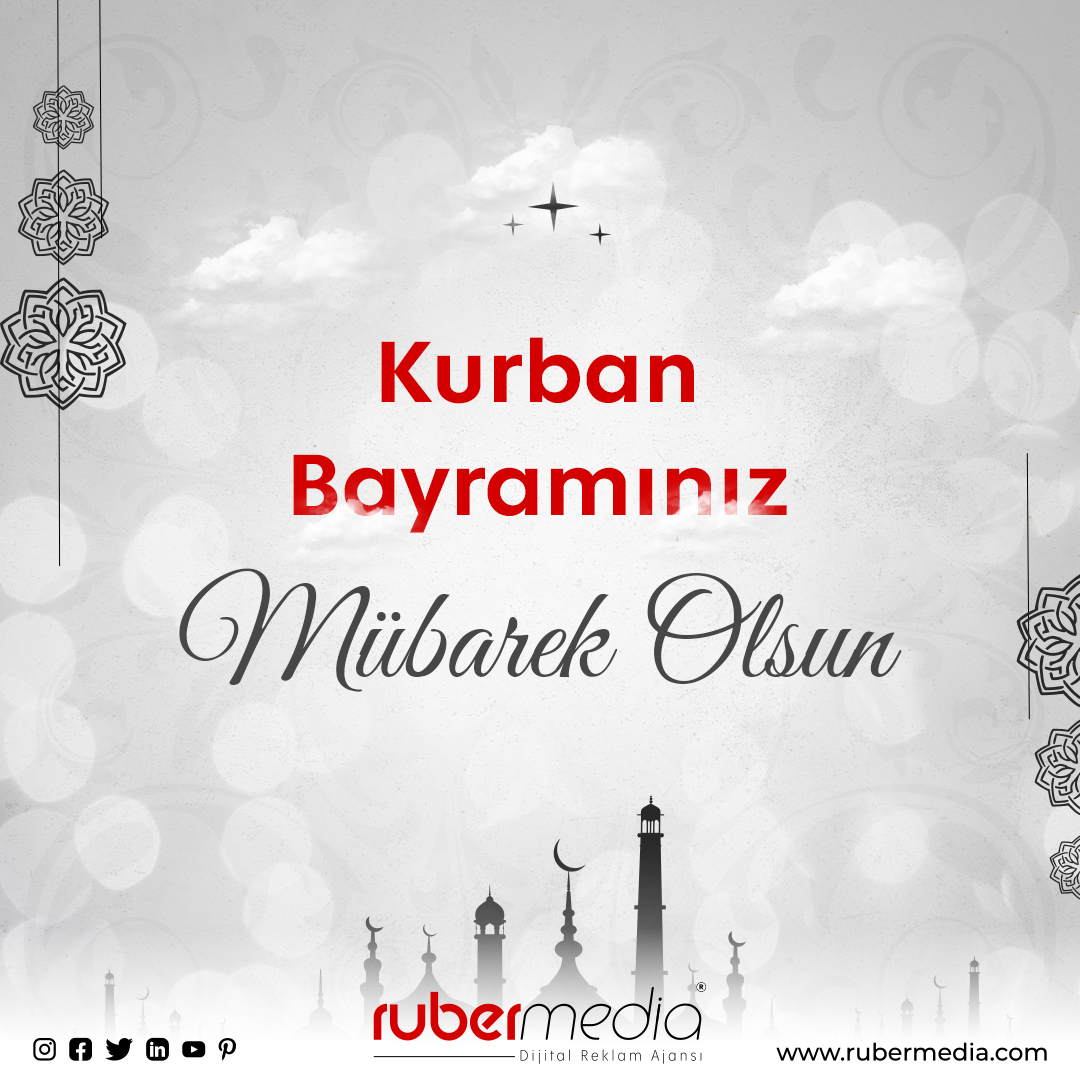 Sevdiklerinizle birlikte sağlıklı, huzurlu ve mutluluk dolu bir bayram geçirmeniz dileğiyle. Kurban bayramınız mübarek olsun!

RUBER MEDIA ®️

#rubermedia #kurbanbayramı #eidmubarak #bayramınızkutluolsun