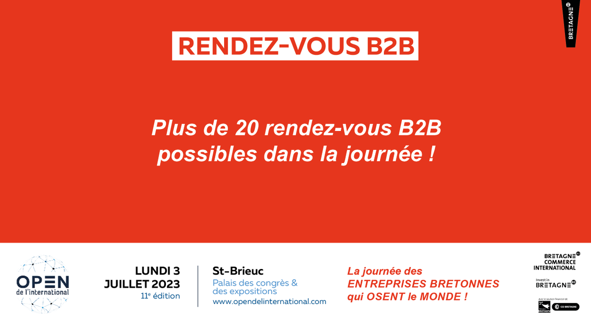 🌍 70 prestataires agréés BCI basés dans près de 50 pays seront présents à l’OPEN de l’international le 3 juillet ⚠️ Clôture des demandes de RDV B2B le 29 juin #OPENBCI23
👉 opendelinternational.com/rdv-b2b/