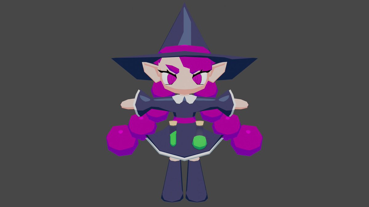 CaseyBot3D's tweet photo. working on a cute lil witch!
#Blender #Blender3D #anime #chibi https://t.co/oeqaBb9FzC