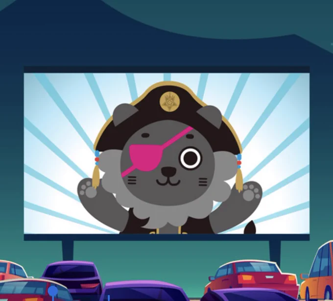 Kuron, a pirate cat with a pink eyepatch, is the mascot for the Kurofune outdoor festival in Hakodate City.