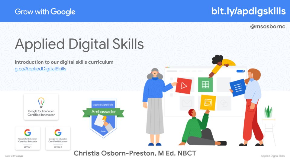 My last session of #ISTELive23. I will be showing how to use @Google #AppliedDigitalSkills. This is a FREE, video-based, self-paced curriculum that teaches students & adults employable tech skills. Tuesday at 4 pm in 115C #growwithgoogle #ISTELive #SYD19 #GoogleEI @GoogleForEdu