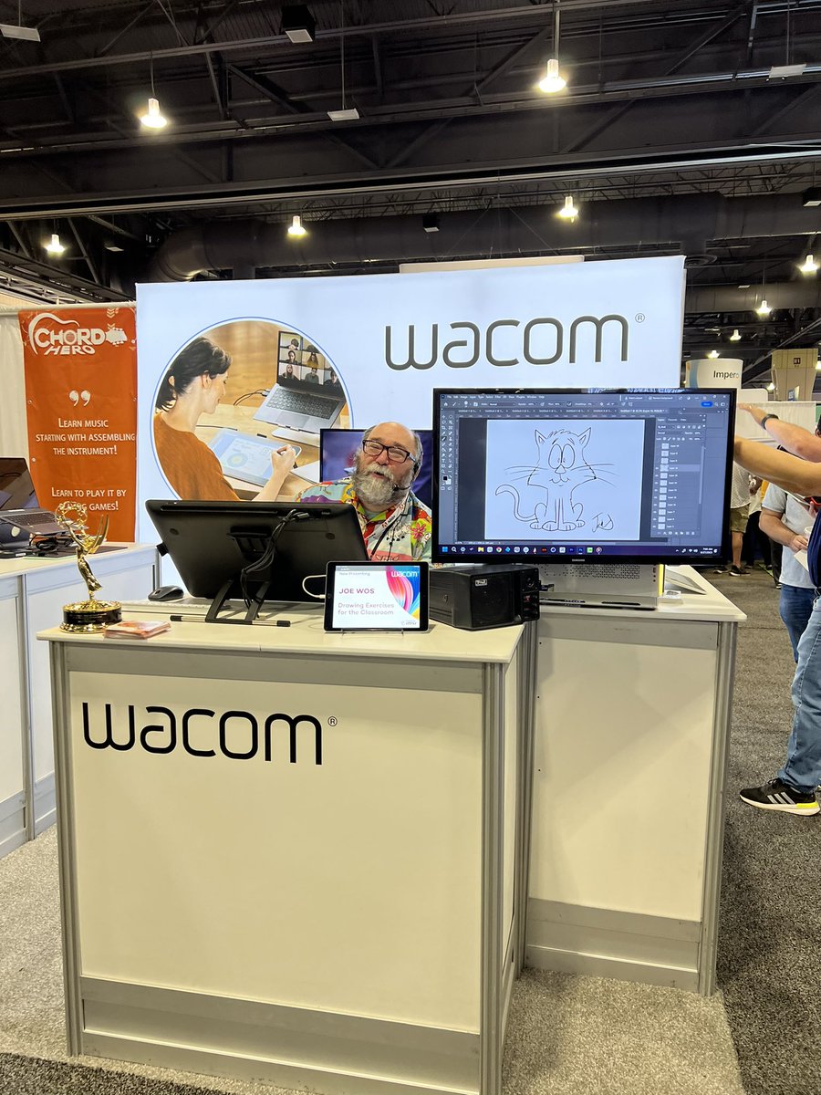 We love having the incredible <a href="/Wostoons/">Joe Wos</a> in our booth! 🥰✍️

Joe will be back at 1:30pm to show you more drawing exercises for your classroom! Booth 2️⃣0️⃣5️⃣7️⃣ – see you then! 🤗

#WacomForEducation #Education #EdTech #ISTELive23 #ISTELive <a href="/ISTEofficial/">ISTE</a>