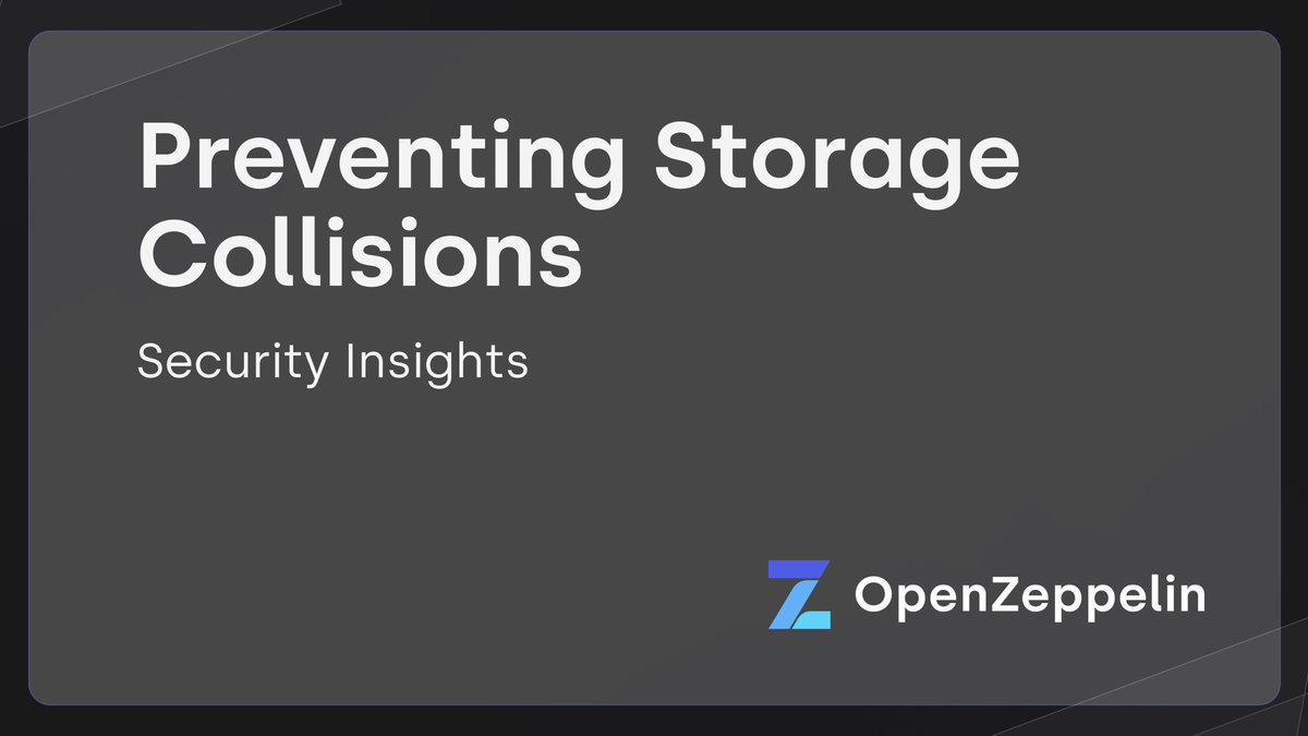 OpenZeppelin's tweet photo. 1) Preventing Storage Collisions 💥

When upgrading smart contract systems, it is important to pay special attention to storage variables.  

This is how a storage collision was identified and avoided 👇 https://t.co/fuYTWpKPFg