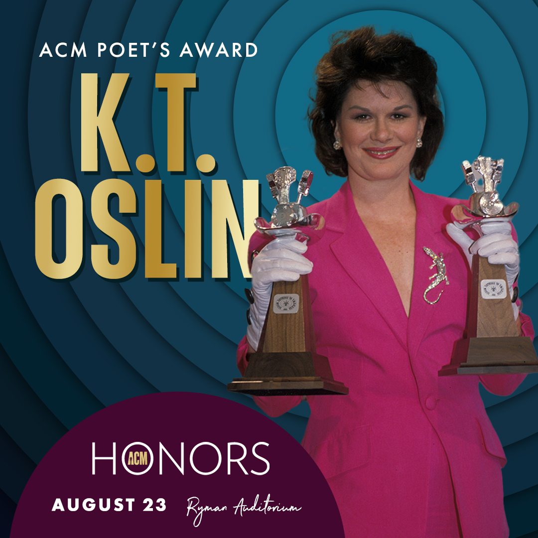 The ACM Poet's Award honoree K.T. Oslin didn't step into the Country Music scene until her 40s but took the genre and fans by storm with career-defining 1987 hit, '80's Ladies.' Her relatable lyrics and remarkable storytelling continue to shape today's Country Music 👏 #ACMhonors
