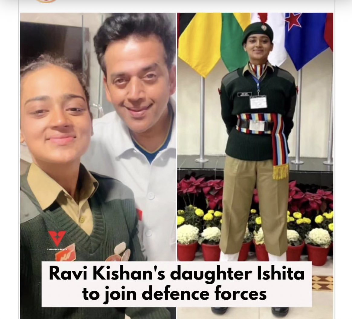 SheetalPronamo's tweet photo. Ravi Kishan's daughter Ishita will become Agniveer, BJP MP fulfills his promise
No parivarvad
Only Rashtravad https://t.co/eIIaZypVgV