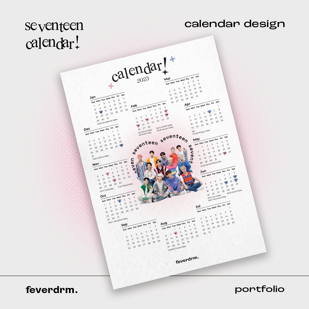 #feverdrm_portfolio 

• comissão 
• calendar design 

#seventeen #commission #cupsleeve #cupsleeveevent #cafeevent #design #notice #디자인커미션 #포스터 #컵홀더 #공지 #포스터커미션 #컵홀더커미션 #공지커미션 #생일이벤트 #calendar #calendardesign #2023calendar