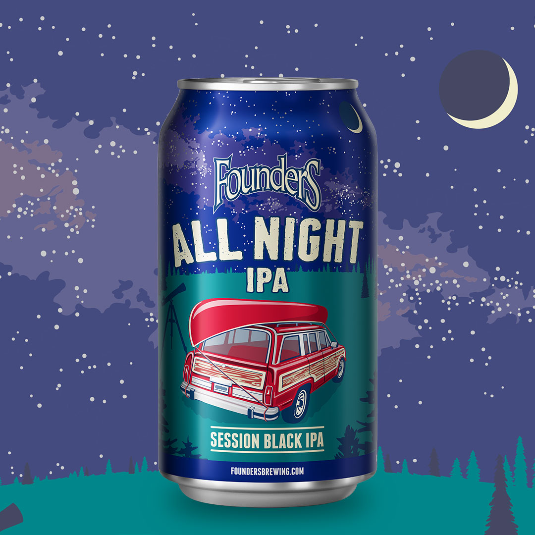 Say hello to All Night IPA! 

All Night IPA joins the ranks of the All Day series with its chocolatey sweet aromatics that blend with pine and orange hop notes. This unique beer brings a delicious variety to your IPA options. *Only available in the upcoming Variety Pack.