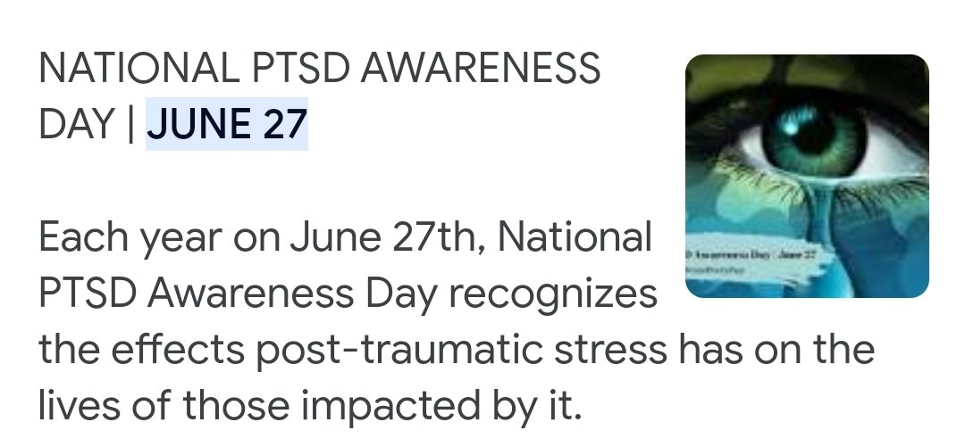 NATIONAL PTSD AWARENESS DAY | JUNE 27