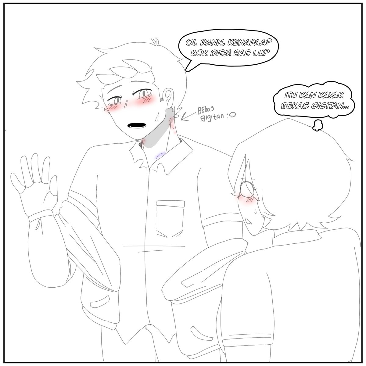 badbuyuh's tweet photo. [1/2] "What Happened Last Night?" || AlanBoby and BudiBoby implied, ⚠️suggestive content⚠️ || EGEEE AKHIRNYA JADI JUGA YAH..ga ada warna, karena aku udah caaape banget bikin lineart doang😔
.
.
#troublemakerraiseyourgang #alanboby #budiboby #troublemaker https://t.co/FfhPeb898j