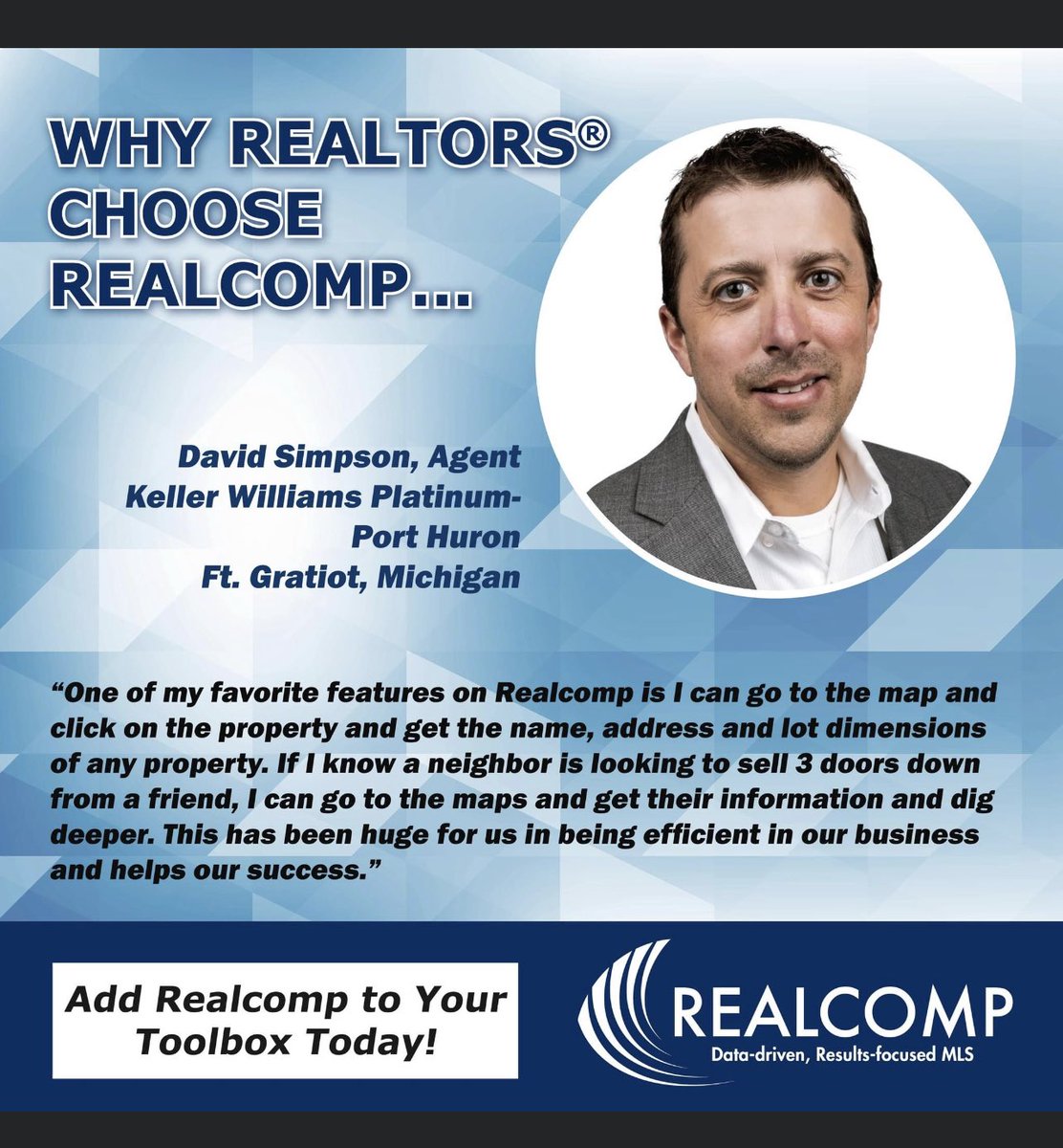 Realcompmls's tweet photo. “One of my favorite features on Realcomp is I can go to the map and click on the property and get the name and address and lot dimensions of any property …” David Simpson KW Platinum Port Huron https://t.co/iof8iGWm1P