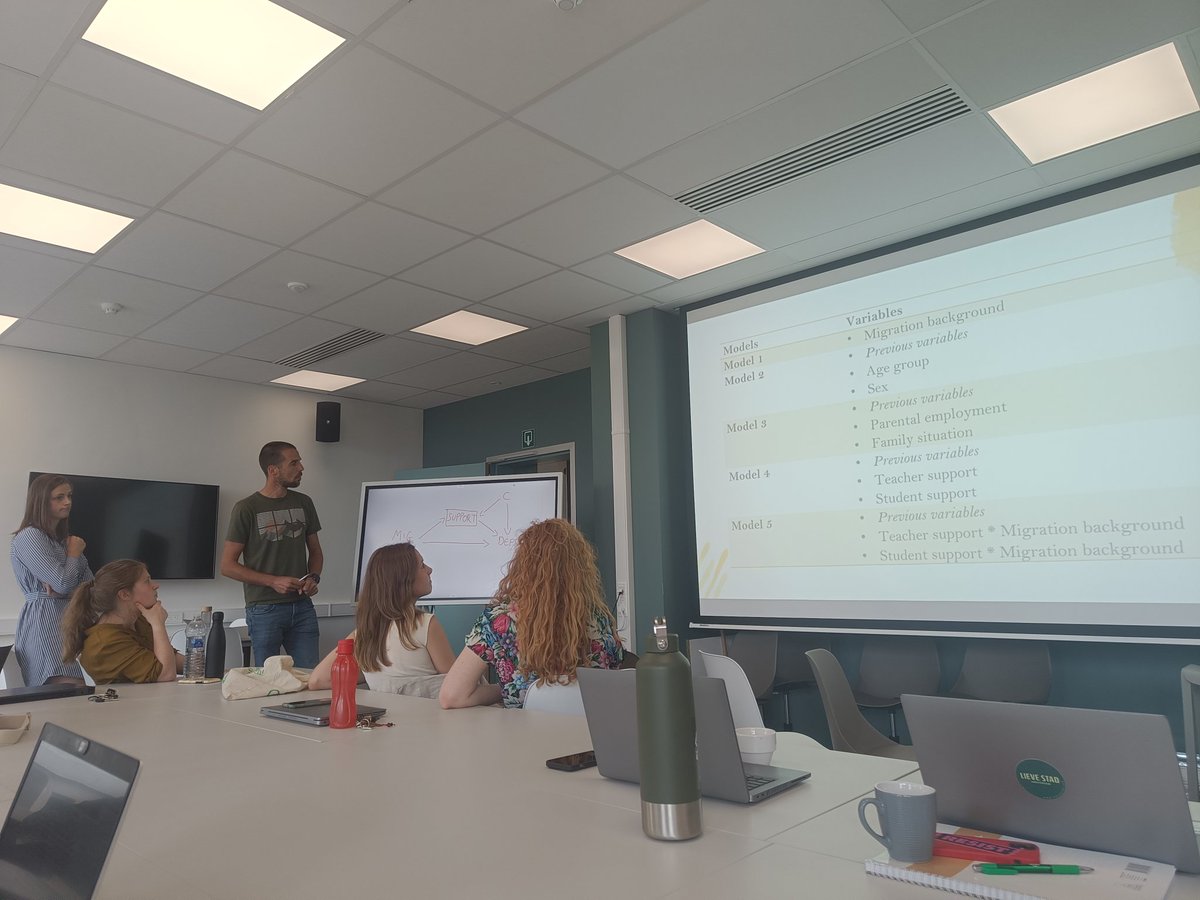 Discussing analyses on depression and migration status with the help of a DAG leads to interesting insights during our research meeting!