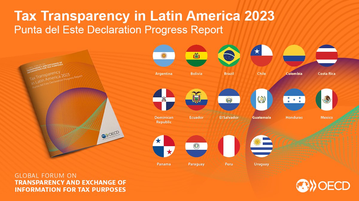 OECD's tweet photo. How much have Latin American countries progressed in the fight against #taxevasion &amp; illicit financial flows❓ 

What are they doing to improve #taxtransparency❓

Find out in new 📕 Tax Transparency in Latin America 2023 ➡️ https://t.co/A5uXsqMEiu https://t.co/MJRNhIKJQf