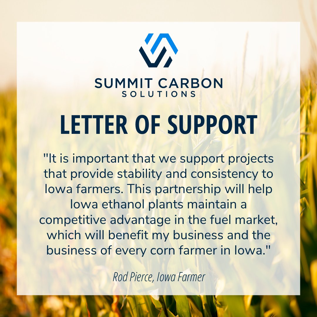 summit_carbon's tweet photo. In his 50 years of farming, Rod Pierce has seen the direct impact of a profitable #ethanol industry on the corn market. When ethanol plants thrive, so do local rural farms.
Read Rod's letter of support:
https://t.co/pUL9vTb5T5
#SummitCarbonSolutions #SupportRural https://t.co/yRVVS0tGf2