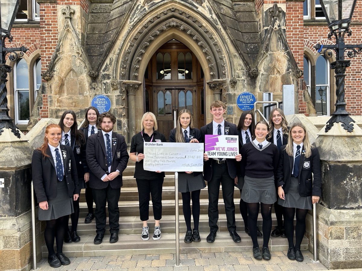 This year our 6th Form pupils raised £3782.80 for their chosen charity - Young Lives vs Cancer.

The cheque was presented to Vicky Ewart from Young Lives vs Cancer at the U6th Leavers Assembly last Thursday.

#mcb #charity #greatbychoice 

<a href="/YLvsCancer/">Young Lives vs Cancer</a>