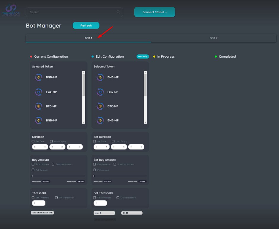 MProtocolFuture's tweet photo. We have dedicated significant effort to enhance every aspect of #TheMirrorProtocol.

This includes being hyper vigilant about the launch experience that our protocol delivers.

We are implementing automation in certain areas of our launch process to enable our team to make decisions more swiftly and effectively.

Consequently, we have developed an internally customized dashboard that will complement our existing launch controls.

What sets these bots apart is their exclusive purpose of adding liquidity across our pools.

#BTC #BNB #XRP #ETH #ADA #LINK #MATIC #BBTF
