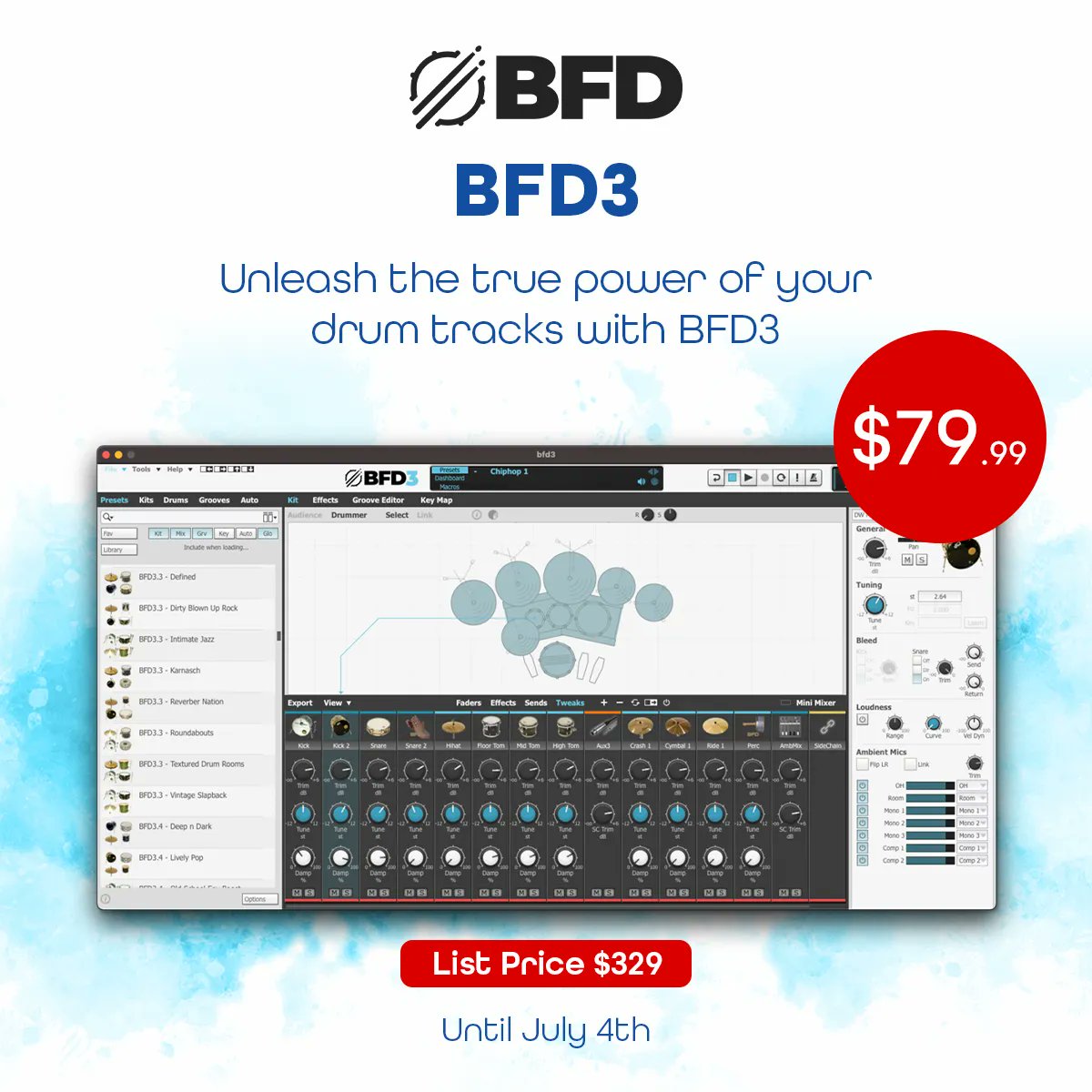dontcrack's tweet image. 🥁 Unleash the Power of Evolved Acoustic Drum Software! 🌟

Experience effortless power and unlimited depth with BFD3, the ultimate drum software. 🎛️ 

🌐 Learn more: [buff.ly/44pe7Uh ] 🌐

#DrumSoftware #MusicProduction #RealisticDrums #EvolvedTechnology