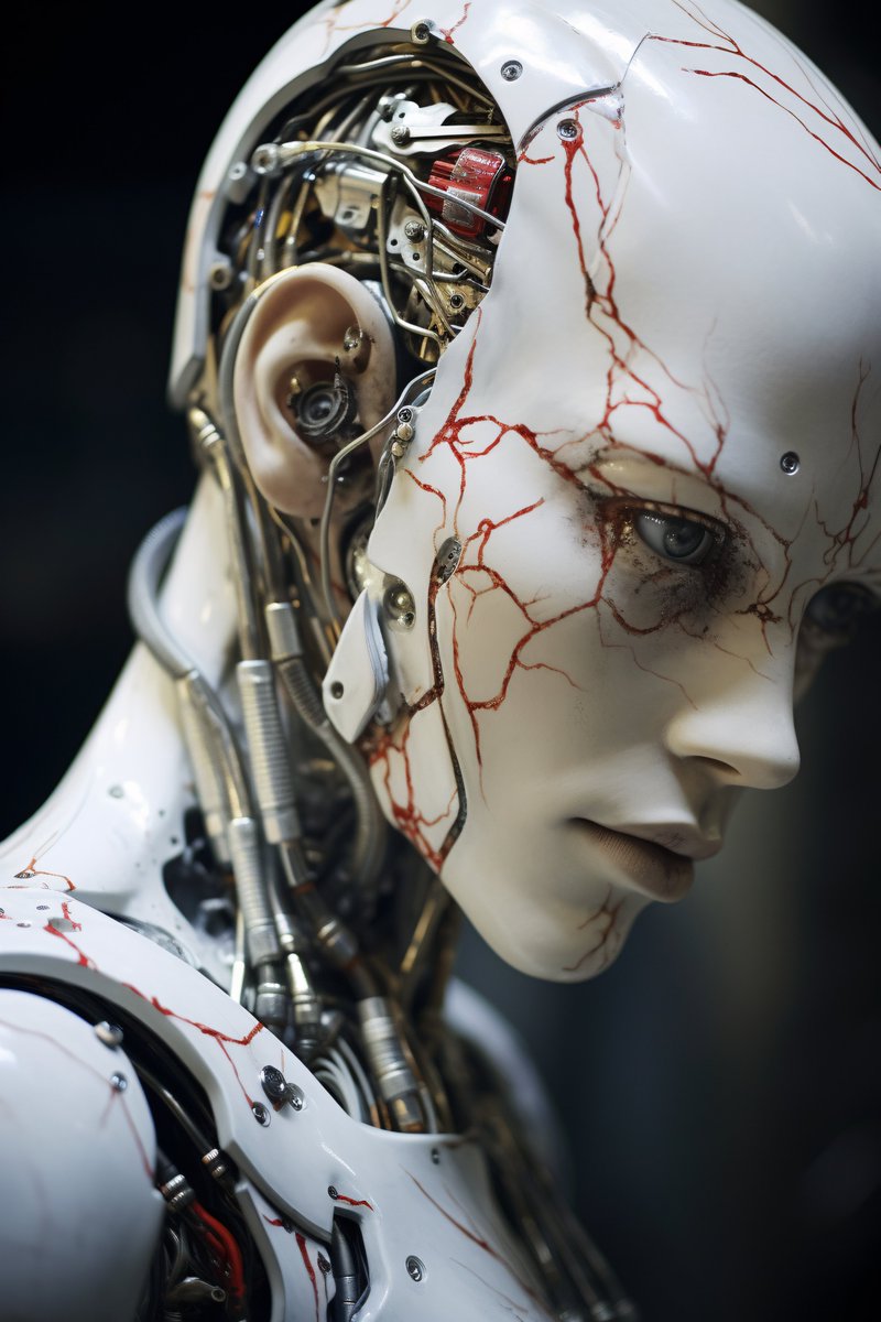 Cakedroid's tweet photo. My first entry for @ujmappa's  #WhiteScarsChallenge

I've created a cyborg-themed version.🙂🤖 https://t.co/STsiLe9vzr