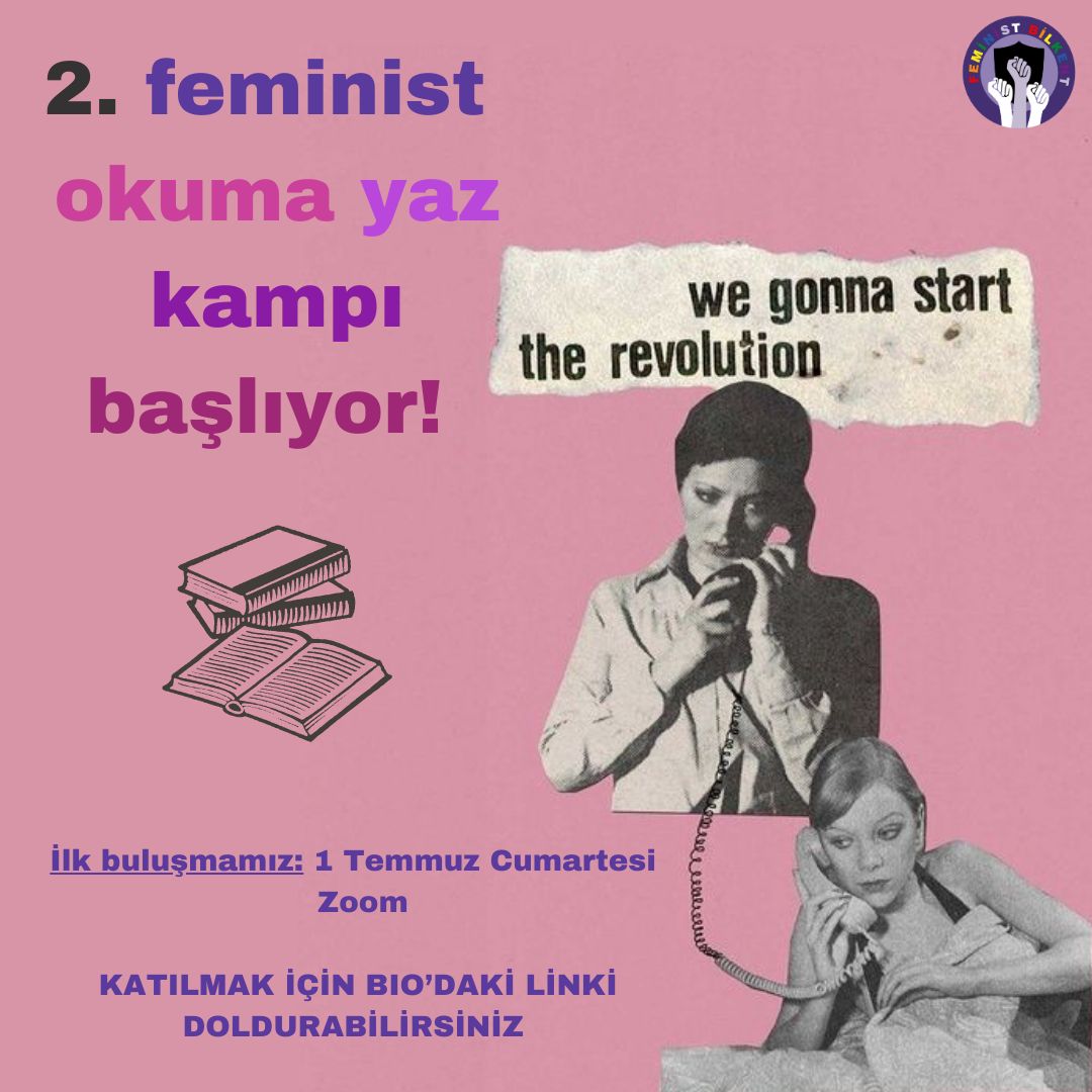 Teori olmadan pratik olmaz diyor ve 2. Feminist Okuma Yaz Kampımızı başlatıyoruz! Çeşitli makale ve kitap seçkileri okuyup tartışacağımız grubumuza katılmak için DM atabilirsiniz! İlk buluşmada içerik ve tarihler hakkında konuşacağız, hepinizi bekliyoruz 💜  Dayanışmayla kalın.