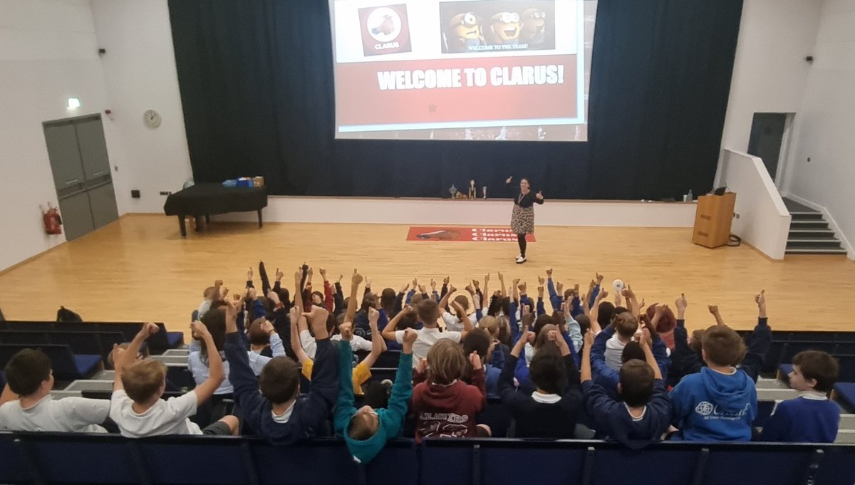Thumbs up from everyone following a successful first day of 'Big Step Week' at <a href="/HansPriceAC/">Hans Price Academy</a> . 
Welcoming all our new members of Team Clarus! 🔴🐴