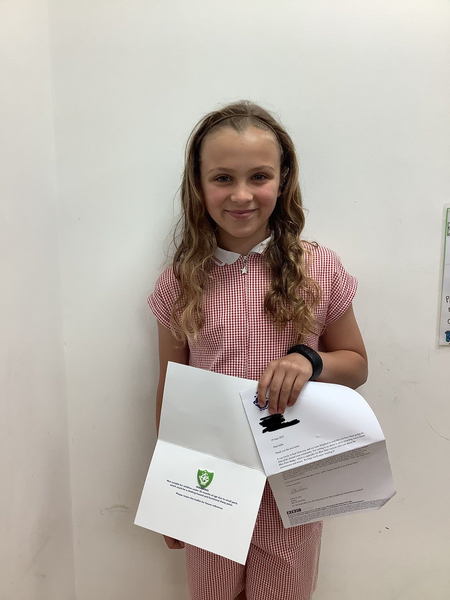 ecoclubaspull's tweet photo. India has been working hard to litter pick around her local area and has earned herself a special Green Blue Peter Badge, which is especially for those who care about the environment and nature! Well done you! 💚 @BluePeterUK https://t.co/I5LFiH8gTb
