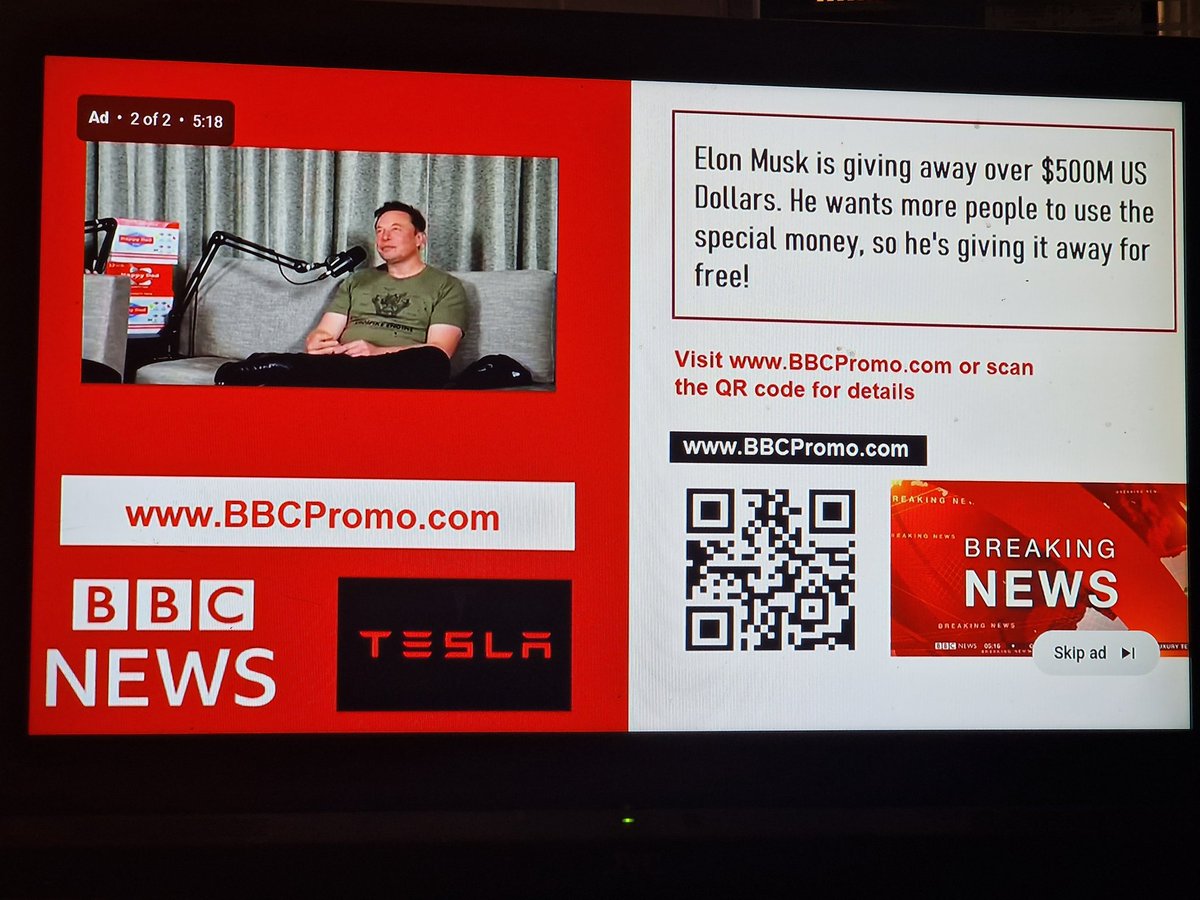 S1monRoper's tweet photo. @YouTube why do you allow these scams to be on your network.?  #btc #xrp #Cryptocurency #Crypto https://t.co/z0InZc3og0