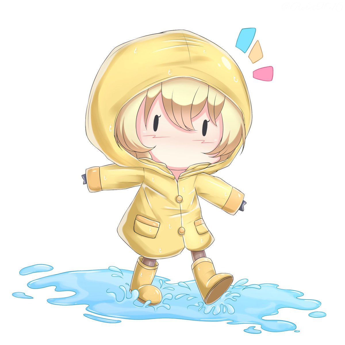 colorado (kancolle) 1girl blonde hair solo braid rubber boots raincoat short hair  illustration images