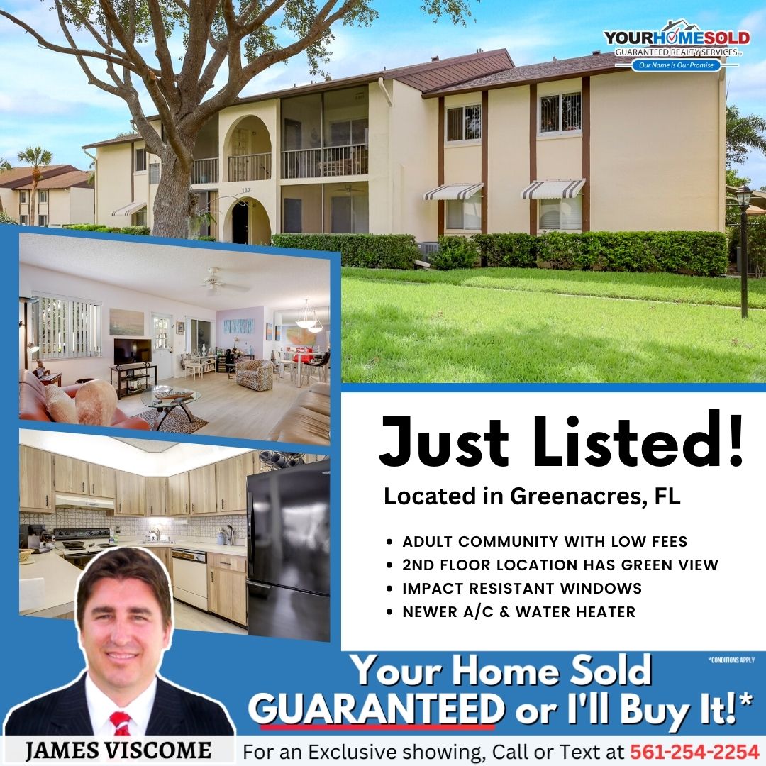 📣 Just Listed❗

Located in Greenacres, FL

For an exclusive showing, call or text 561-254-2254 💥

#JamesViscome #YourHomeSoldGuaranteedRealtyServices #RealEstate #Florida #WestPalmBeach #Greenacres #BoyntonBeach #Lakeworth #PalmBeach #property #propertyforsale #realestate