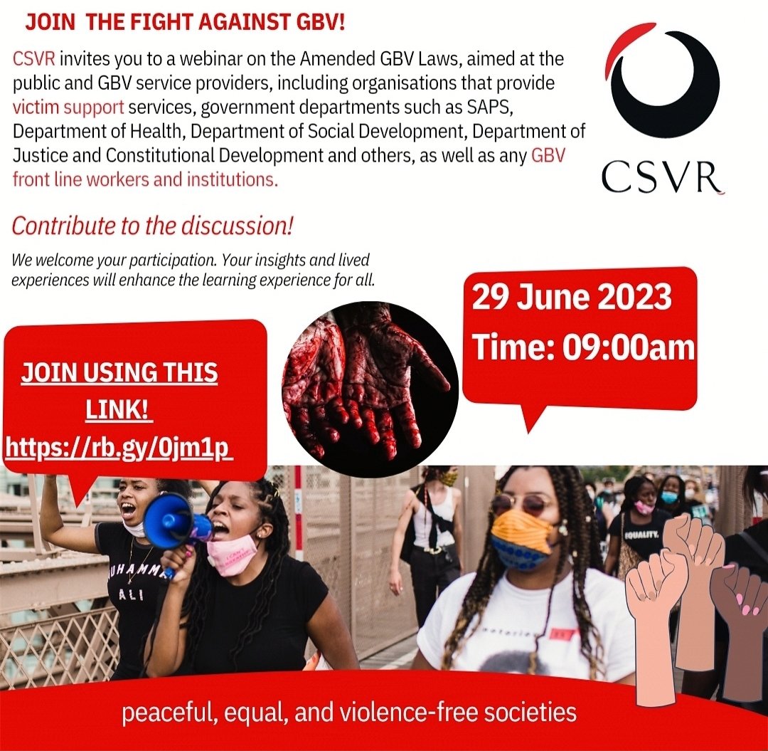 _CSVR's tweet photo. The #GBV Amendment Acts are generally intended to strengthen the fight against gender-based violence and offer greater support and protection to survivors. https://t.co/6vAfk8IQc1