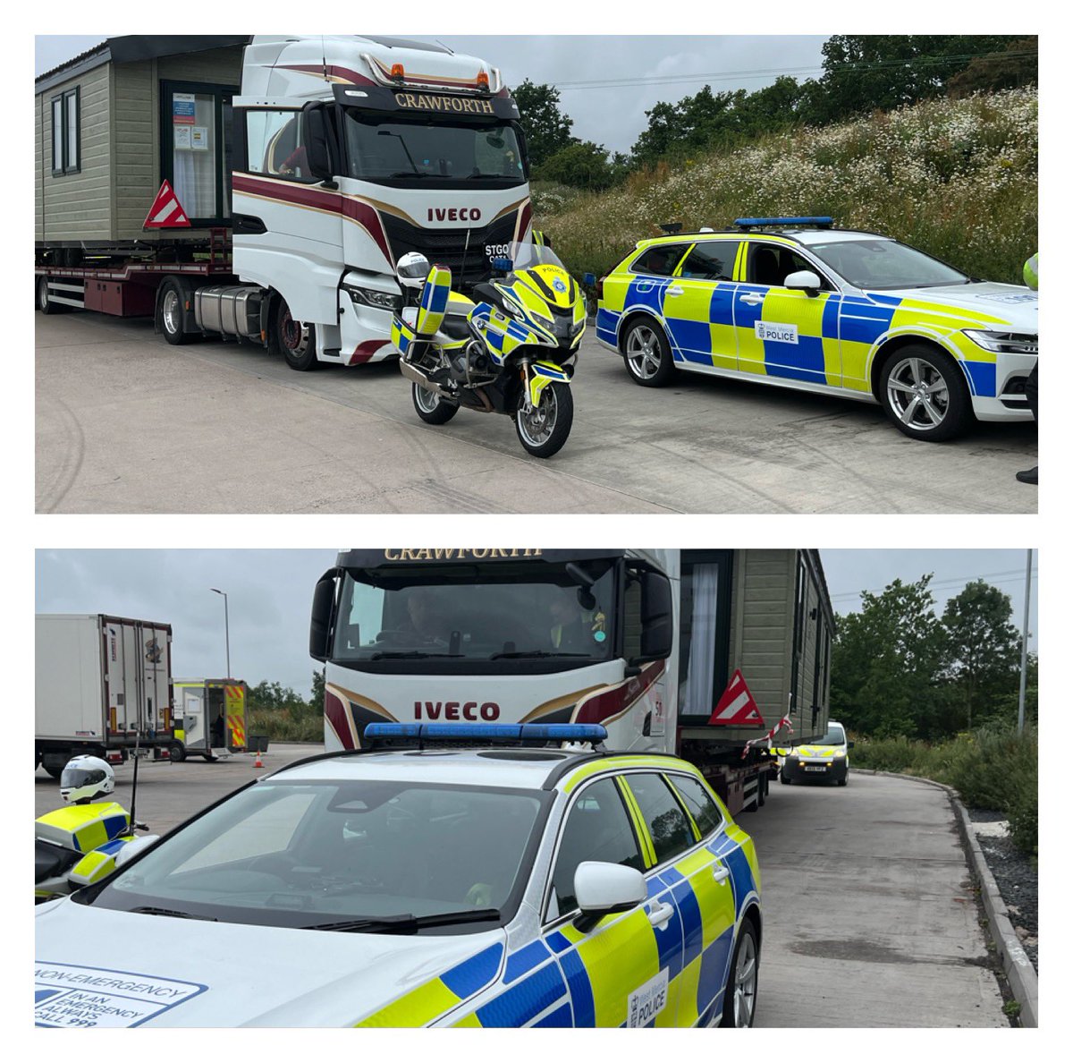 Wide load safely escorted from Hopwood M42 to Stourport on Severn. Officers from @OPUHereford with help from the bike team MTST. OR95