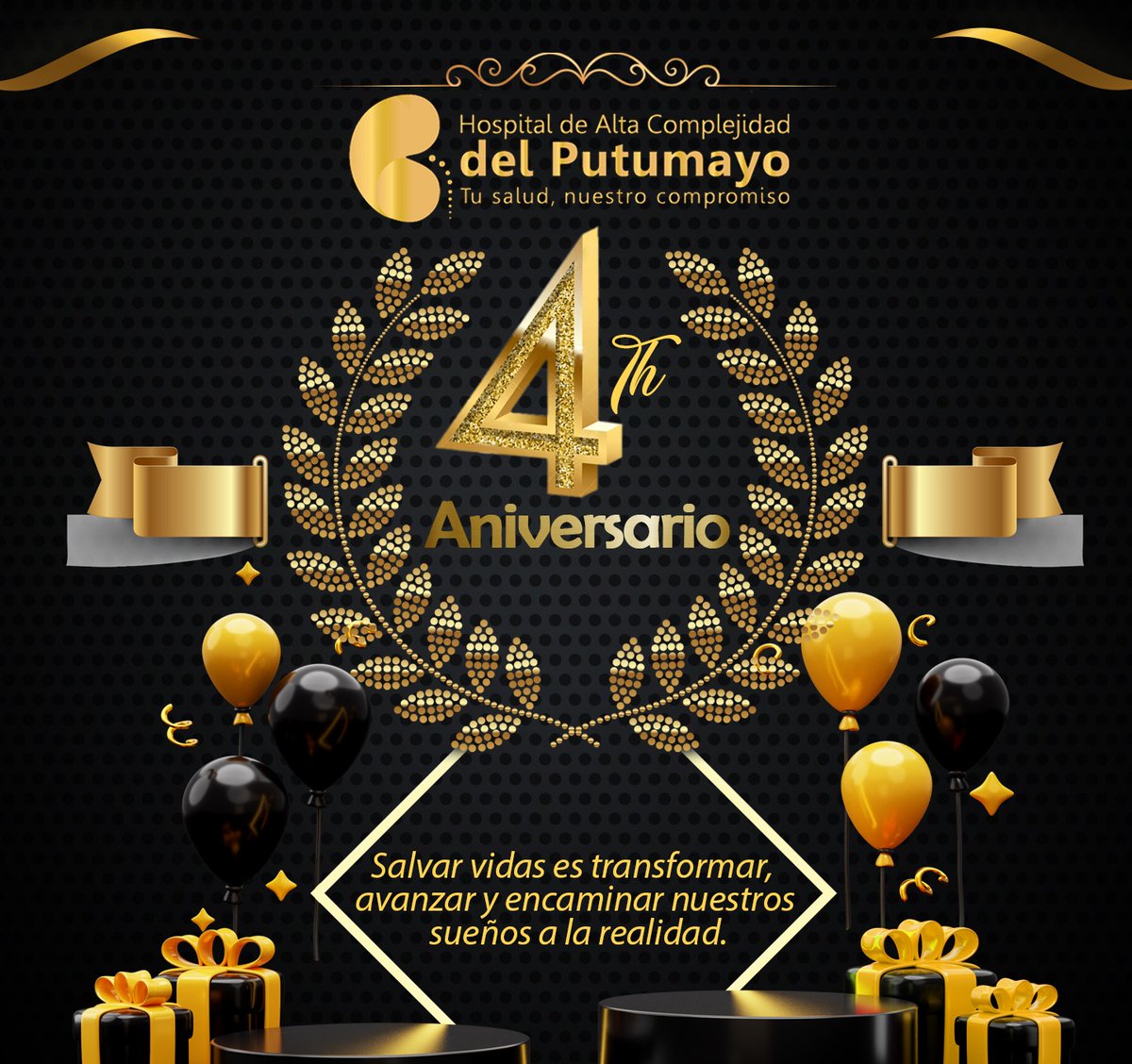 Hoy, es la fecha en la que cada año celebramos  el aniversario de nuestro Hospital De Alta Complejidad Del Putumayo;  han sido 4 años de vida institucional en la lucha por preservar el bienestar de nuestra comunidad putumayense. 
#HACPutumayo
#TuSaludNuestroCompromiso