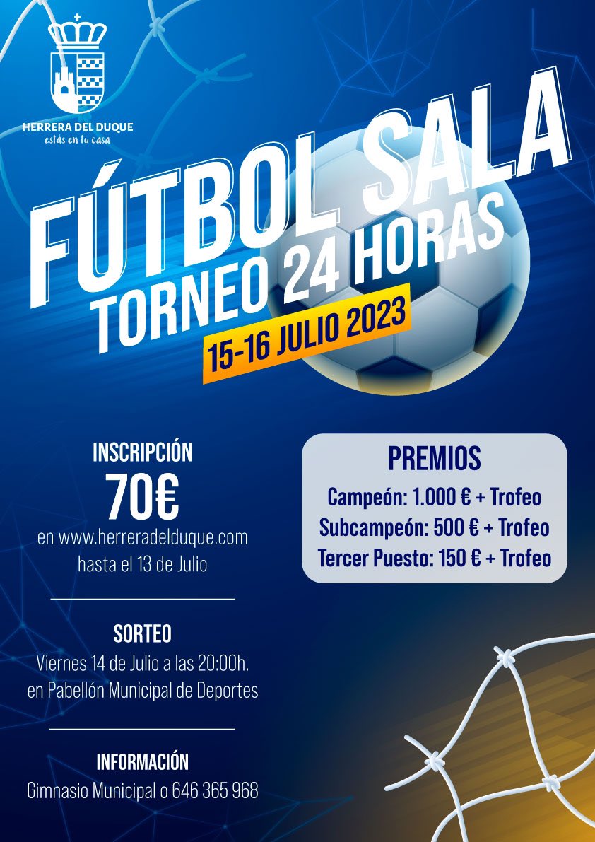 XIV Edición del 24 horas de Herrera del duque!! Os esperamos!!

<a href="/JAReinaGonzalez/">José Antonio Reina</a> <a href="/moisestejed/">Moisés Tejedor D.</a> <a href="/ZoritaFS/">Zorita Fútbol Sala.</a> <a href="/CP_RENA/">C.P. Rena</a> <a href="/CAGimnasticoDB/">Gimnástico Don Benito</a> <a href="/OlympicCF/">Olympic Peleño C.F.</a> @CDQuintana2014 <a href="/cdtalarrubias/">C.D. Talarrubias</a> <a href="/ADMadroneraFS/">Ad Madroñera Fs</a> <a href="/Agudelo13193/">Andrés Agudelo</a> <a href="/CDCabezaDelBuey/">C.D. Cabeza del Buey</a> <a href="/AD_Siruela/">A.D. Siruela</a> <a href="/CD_Castuera/">CDCastueraSubastacar</a> <a href="/CDBadajoz/">CD Badajoz</a> <a href="/UDLaCruz/">UD La Cruz Villanovense</a> @futbolmodestoex