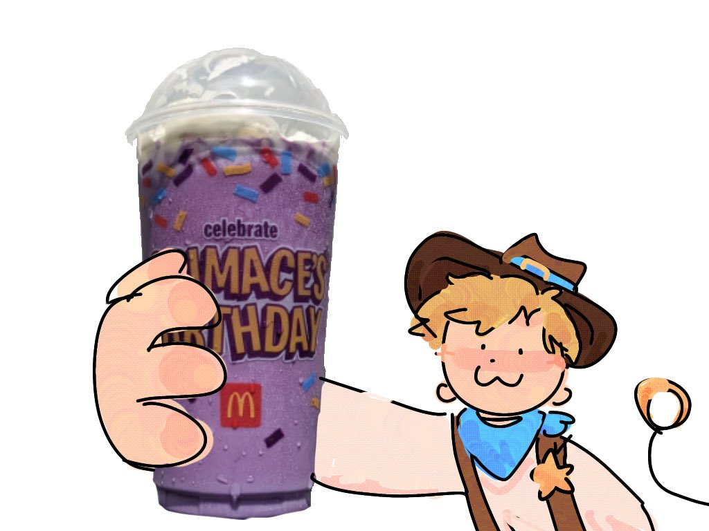 the sheriff is about to try the new grimace shake..! wish him luck everyone!